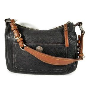 Black Pebbled Leather Handbag Purse